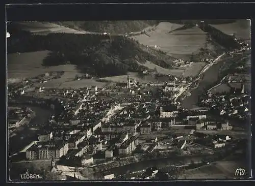 AK Leoben, Fliegeraufnahme der Stadt