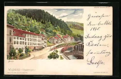 Künstler-AK Bad Wildbad, Olgastrasse