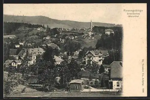 AK Schreiberhau /Riesengebirge, Ortsansicht mit Marienthal