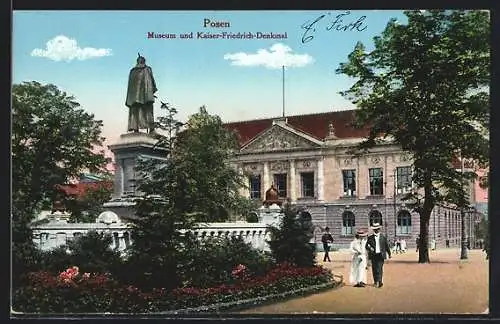 AK Posen, Museum und Kaiser-Friedrich-Denkmal