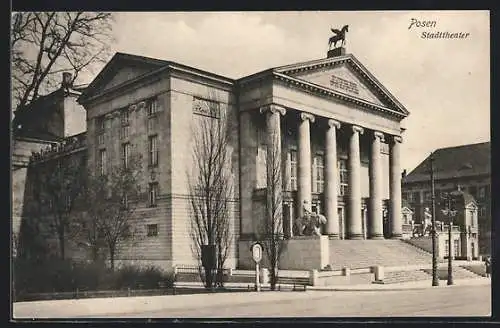 AK Posen / Poznan, Blick zum Stadttheater