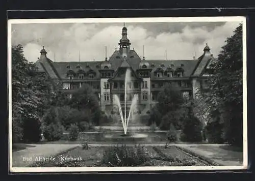 AK Bad Altheide, Fontaine vor dem Kurhaus