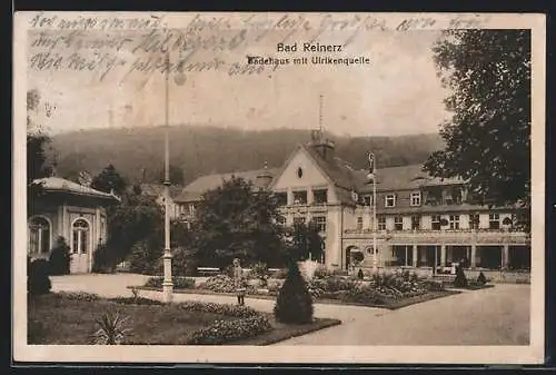 AK Bad Reinerz, Badehaus mit Ulrikenquelle