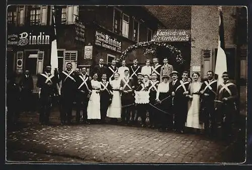 Foto-AK Ginsheim, Gasthaus zur Deutschen Eiche zur Kerb