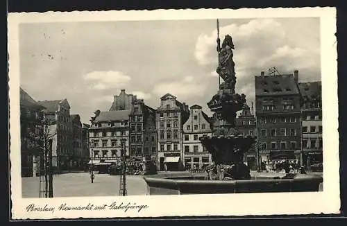 AK Breslau, Neumarkt mit Gabeljürge