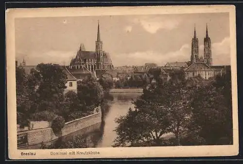 AK Breslau, Dominsel mit Kreuzkirche