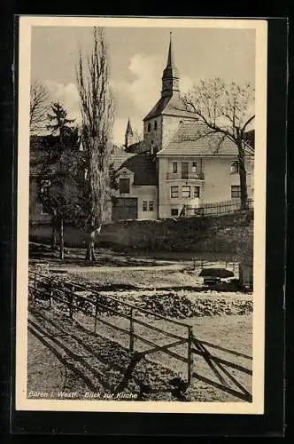 AK Büren / Westfalen, Blick zur Kirche