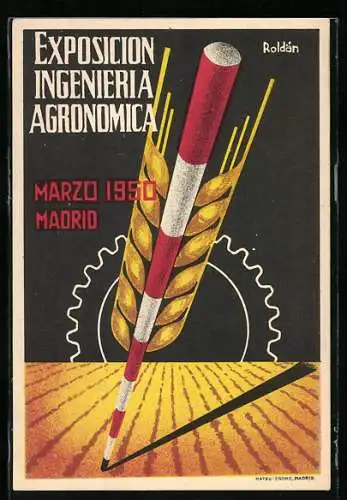 Künstler-AK Madrid, Exposicion Ingenieria Agronomica Marzo 1950