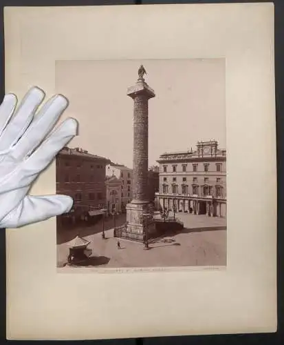 Fotografie James Anderson, Ansicht Rom, Colonna di Marco Aurelio, Marc Aurel-Säule am Piazza Colonna