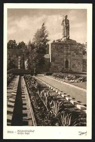 AK Riga, Partie auf dem Heldenfriedhof