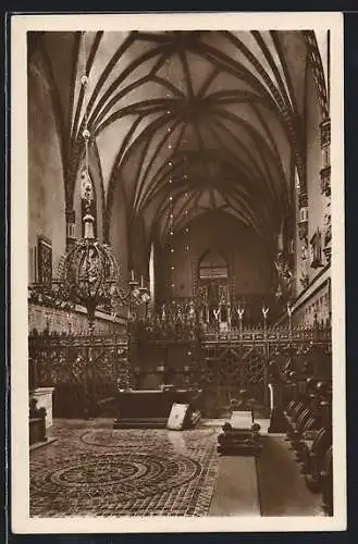 AK Marienburg / Malbork, Marienkirche im Hochschloss, Blick nach Westen