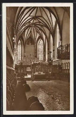 AK Marienburg / Malbork, Marienkirche im Hochschloss, Blick nach Osten, Innenansicht