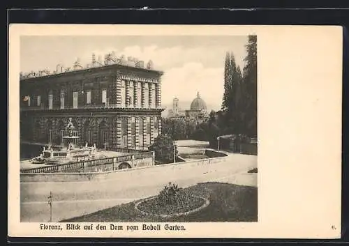 AK Florenz, Blick auf den Dom vom Boboli Garten