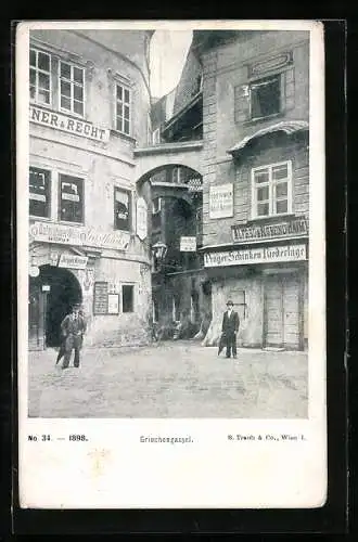 AK Wien, Prager Schinken-Niederlage und Gasthaus in der Griechengasse