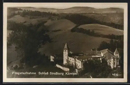 AK Strassburg, Schloss Strassburg vom Flugzeug aus