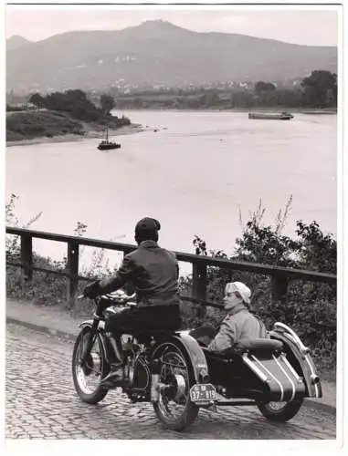 Fotografie Motorrad DKW mit Steib Seitenwagen