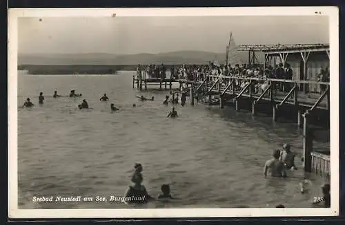 AK Neusiedl am See /Burgenland, Partie am Seebad