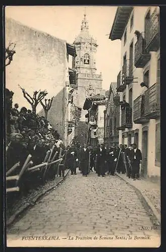 AK Fuenterrabia, La Procesion de Semana Santa la Beronica