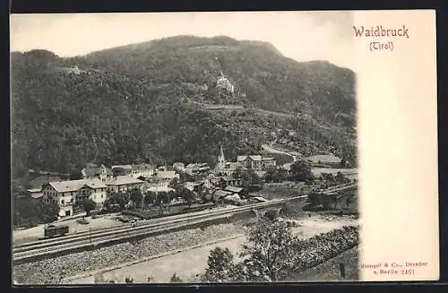 AK Waidbruck, Generalaansicht mit Blick auf den Bahnhof