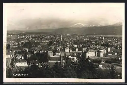 AK Klagenfurt, Stadt aus der Vogelschau