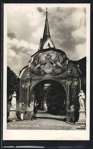 AK Maria Lankowitz /Stmk., Kirche mit Tor