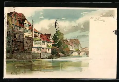 Künstler-Lithographie Otto Hammel: Hannover, Alt-Venedig