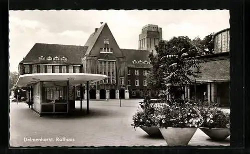 AK Delmenhorst, Rathaus mit Strassenpartie