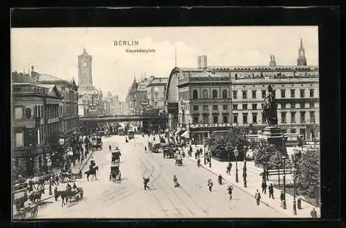 AK Berlin, Reger Verkehr am Alexanderplatz