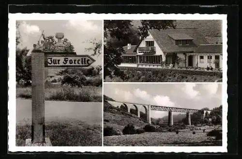 AK Ramsen (Rheinpfalz), Gasthof Forelle und Brücke