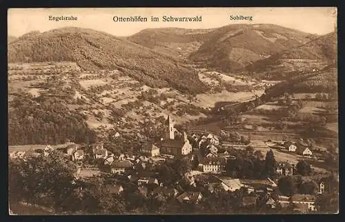 AK Ottenhöfen im Schwarzwald, Teilansicht mit Engelsruhe und Sohlberg