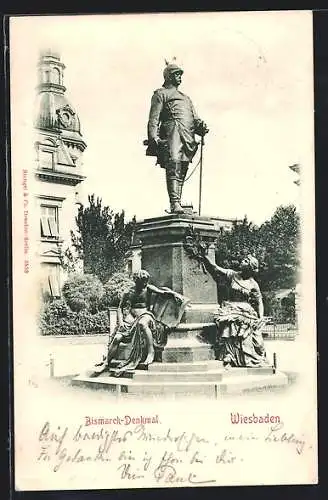 AK Wiesbaden, Bismarck-Denkmal