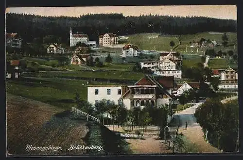 AK Brückenberg /Riesengebirge, Totalansicht aus der Vogelschau