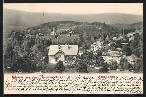 AK Schreiberhau, Teilansicht aus der Vogelschau