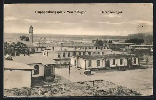 AK Warthelager, Truppenübungsplatz, Blick über das Barackenlager