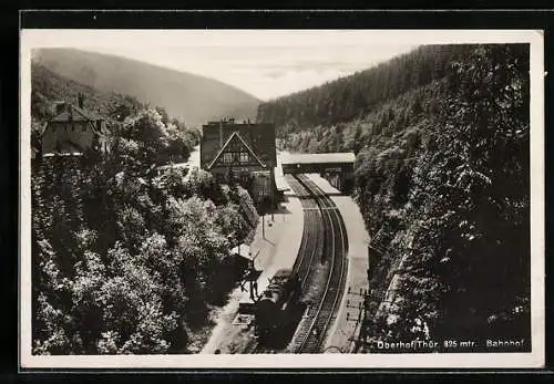 AK Oberhof / Th., Bahnhof, Lokomotive, Eisenbahn