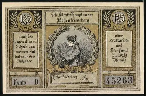 Notgeld Hohenfriedeberg, 125 Pfennig, Blick auf die Siegeshöhe