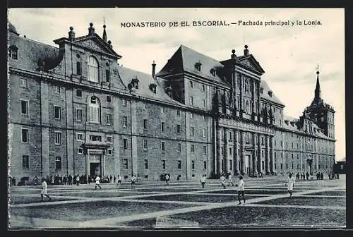 AK El Escorial, Monasterio de el Escorial, Fachada principal y la Lonja