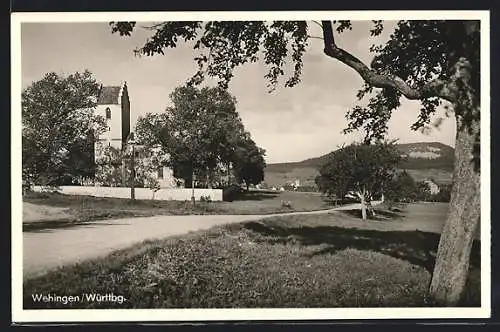 AK Wehingen, Ortsansicht mit Kirche