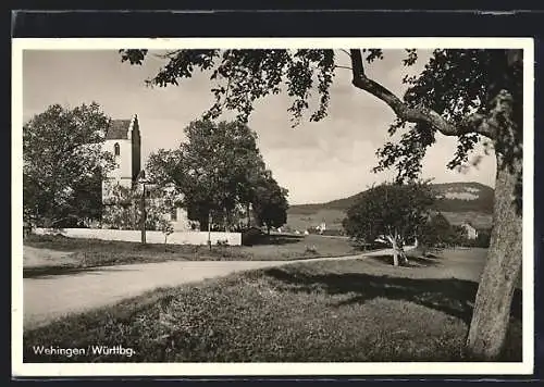 AK Wehingen, Ortsansicht mit Kirche