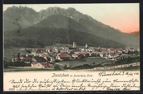 AK Innichen /Pustertal, Gesamtansicht mit Bergpanorama