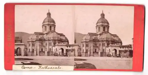 Stereo-Fotografie G. Brogi, Firenze, Ansicht Como, Blick zur Kathedrale