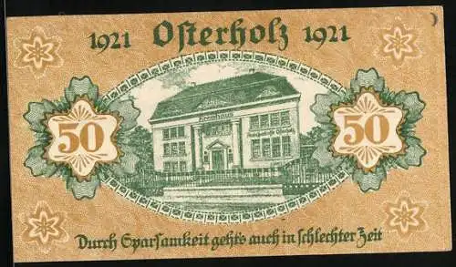 Notgeld Osterholz-Scharmbeck 1921, 50 Pfennig, Kreishaus, Ornamente