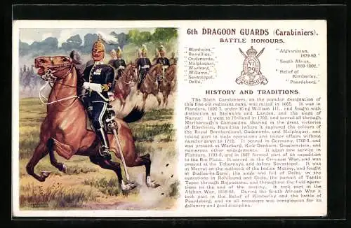 Künstler-AK Ernest Ibbetson: 6th Dragoon Guards, Carabiniers, Regiment, Uniformen