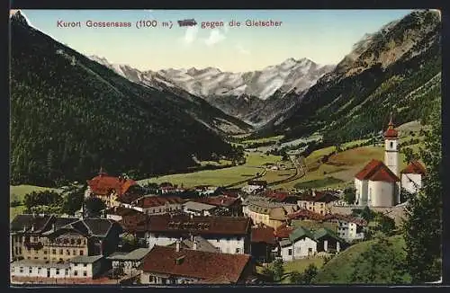 AK Gossensass, Teilansicht mit Gletscherpanorama