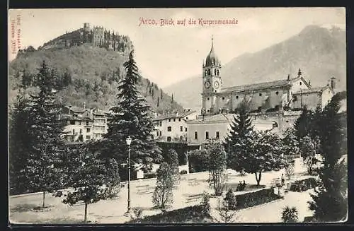 AK Arco, Blick auf Curpromenade und Kirche