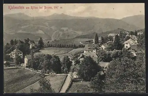 AK Klobenstein am Ritten, Teilansicht und Alpen-Panorama