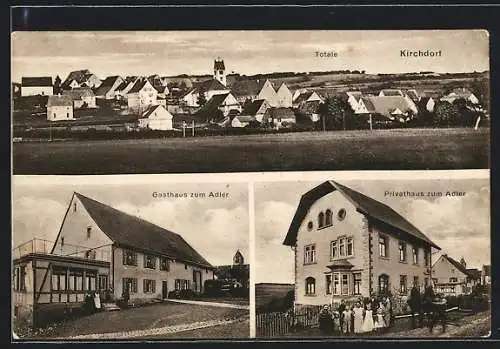 AK Kirchdorf / Brigachtal, Gasthaus zum Adler, Privathaus zum Adler, Totalansicht