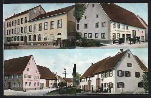 AK Niedereschach, Gasthaus zum Deutschen Kaiser, Uhrenfabrik