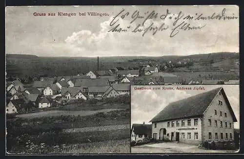 AK Klengen b. Villingen, Gasthaus zum Kreuz v. Andreas Zipfel, Ortsansicht