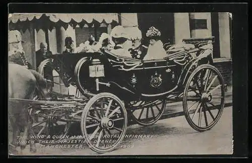 AK The King and Queen at the Royal Infirmary, Manchester, 1909